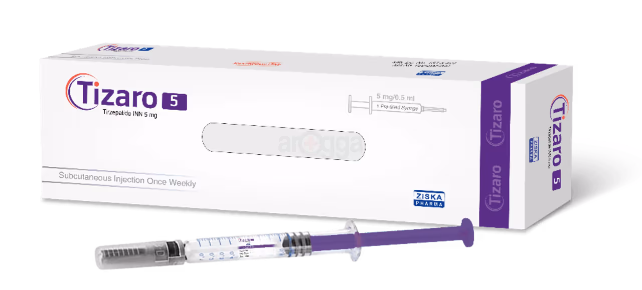 Tizaro 5mg pre-filled syringe and packaging